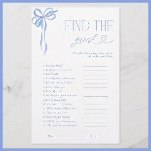 Papier Trouvez Le Jeu De Fête des mariées De Bow Bleu Inv