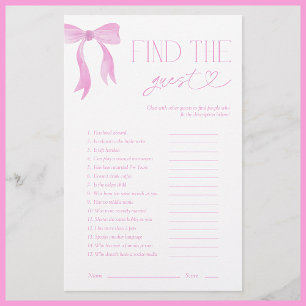 Papier Trouvez Le Jeu De Fête des mariées De Bow Rose Inv