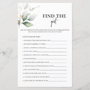 Papier Trouvez le jeu de mariage de verdure pour les invi