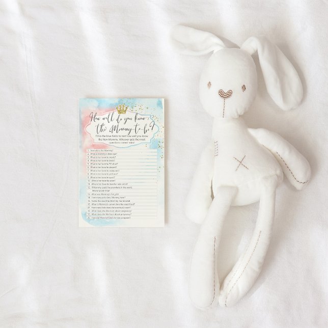 Papier "Tu connais bien maman / papa" quiz, 2 côtés (Créateur téléchargé)