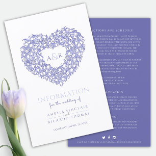 Papier tulip coeur mariage informations invités