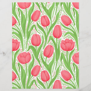 Papier Tulipes en rouge et vert