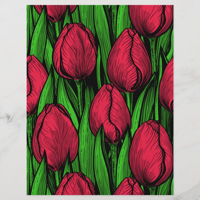 Papier Tulipes rouges (Devant)