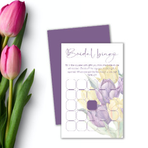 Papier Tulipes violettes et jaunes jeu de bingo douche nu