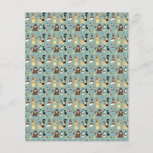 Papier turqouise backgrogs dogs (Devant)