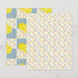 Papier Turquoise rose rose orange points cercles de srapb