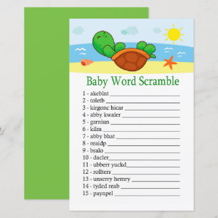 Papier Turtle Baby jeu de mots de brouillage mignon