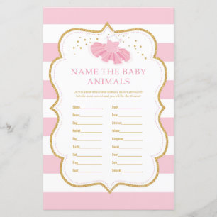 Papier Tutu ballerina nom bébé animaux jeu bébé