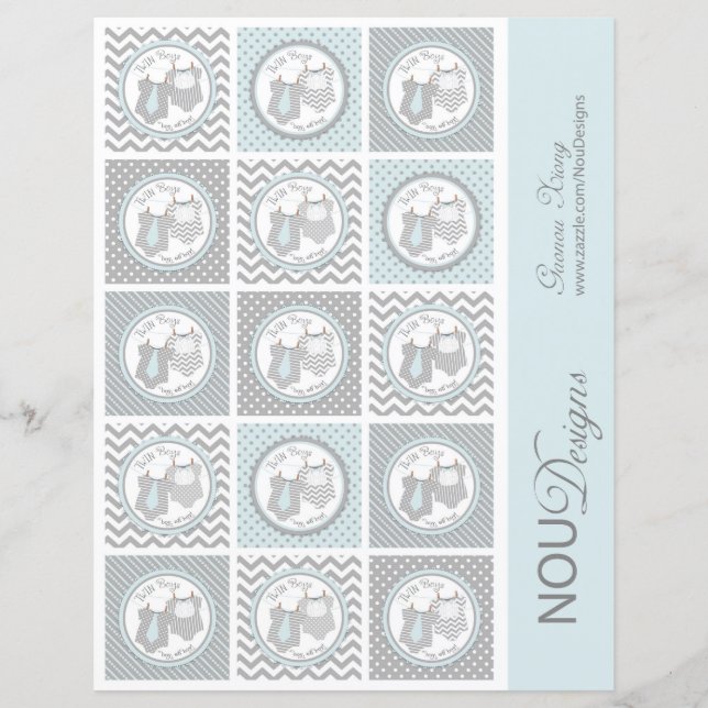 Papier Twin Boys Cravate Bow Cravate Mix Print Cupcake To (Devant)