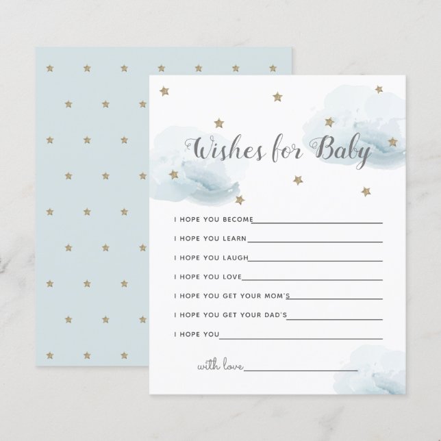 Papier Twinkle Little Star Voeux pour Baby Blue Conseil (Devant / Derrière)
