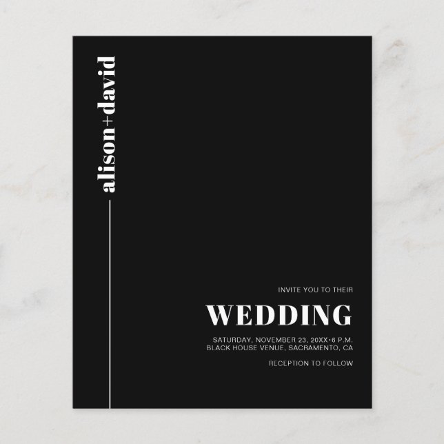 Papier Typographie blanche Code QR faire-part de mariage  (Devant)