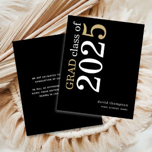 Papier Typographie du budget Noir 2025 Grad Faire-part