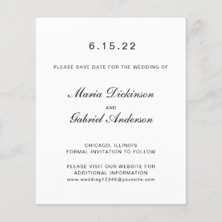 Papier Typographie noir blanc Simple Mariage élégant