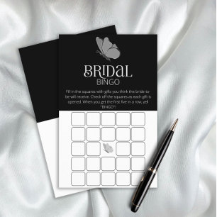 Papier Typographie Papillon nuptiale douche bingo