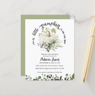 Papier Un Baby shower Budget Un Peu Citrouille Invitation
