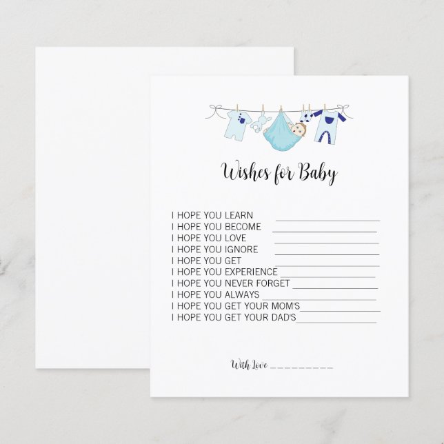 Papier Un Baby shower Simple Et Simple Pour Des Conseils  (Devant / Derrière)