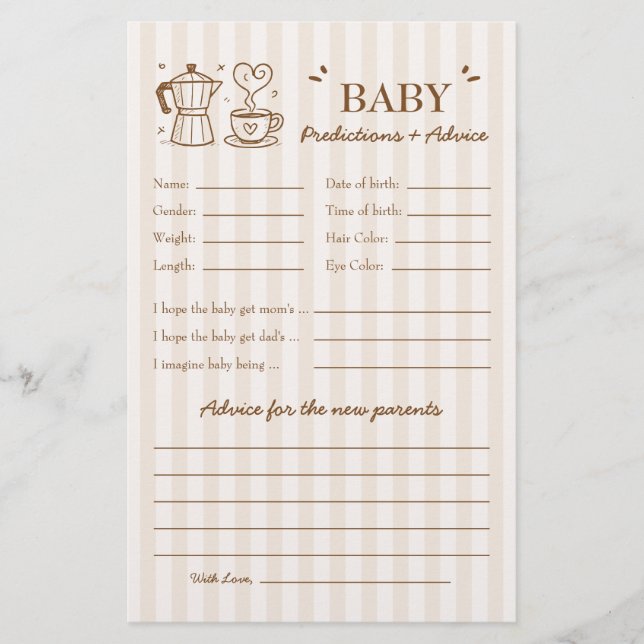 Papier Un bébé prépare des prédictions et des conseils su (Devant)