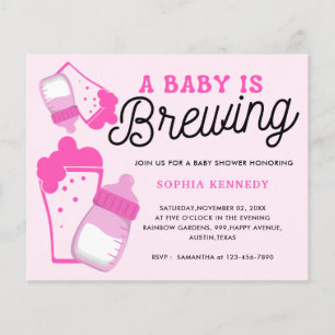 Papier Un bébé rose moderne brasse du Baby shower