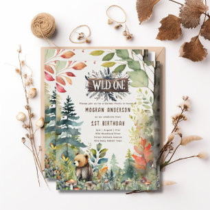 Papier Un bébé sauvage Ours Bois Animaux 1er anniversaire