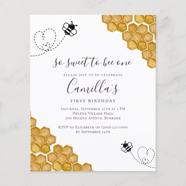 Papier Un budget pour un Invitation de fête d'anniversair (Devant)