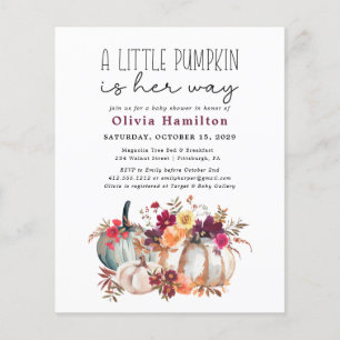 Papier Un Budget Un Peu Citrouille Tombe Le Baby shower F