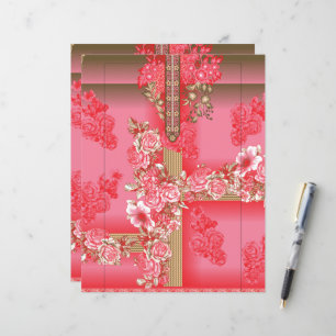 Papier un design d'arrière - plan rose et or avec un roug