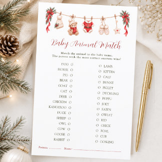 Papier Un joyeux petit Baby Shower de Noël pour assortir