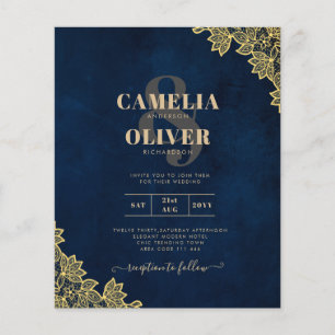 Papier Un mariage tout en 1 en dentelle d'or invite QR Co