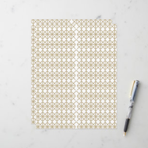 Papier un motif géométrique blanc et or