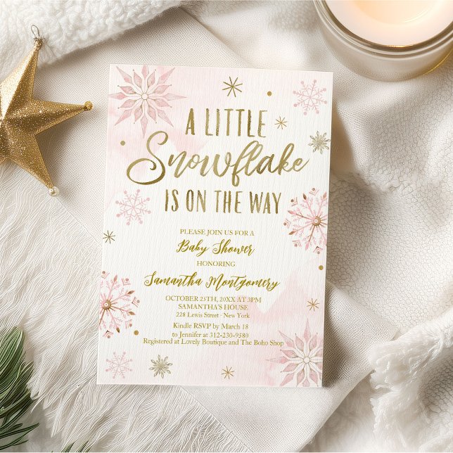 Papier Un petit Baby shower à neige Invitation budgétaire (Créateur téléchargé)