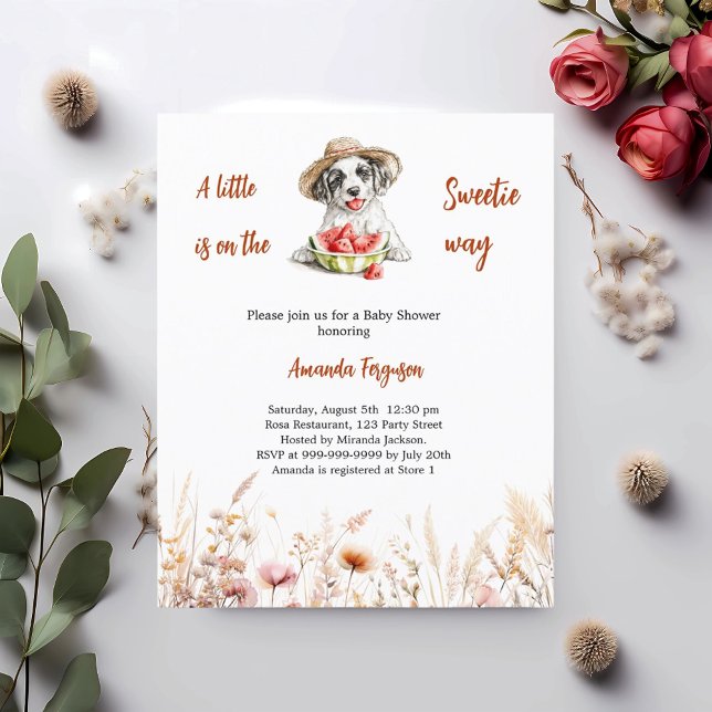 Papier Un petit chien de chiot Sweetie Baby shower invita (Créateur téléchargé)