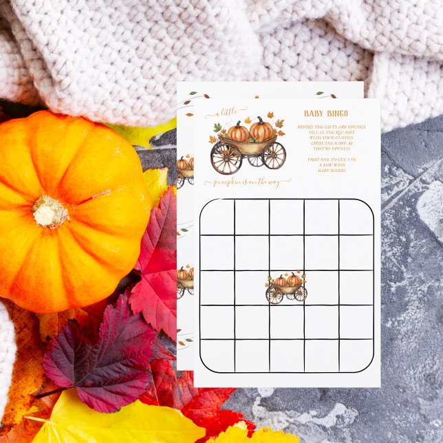 Papier Un Petit Citrouille Automne Baby Showe Bingo Jeu (Créateur téléchargé)
