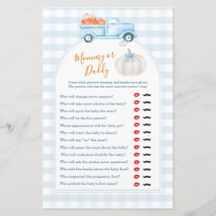 Papier Un petit Citrouille Blue Truck maman ou papa jeu