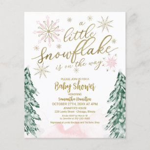 Papier Un petit flocon de neige Invitation Baby shower bu