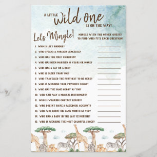 Papier Un petit sauvage, Mingle ! Jeu baby shower
