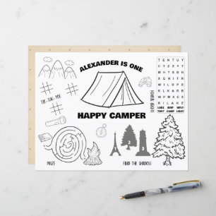 Papier Un Set de table de coloriage personnalisé Happy Ca