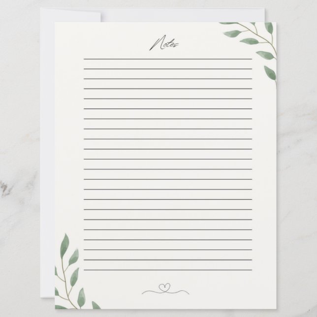 Papier Une belle stationnaire, note (Devant)