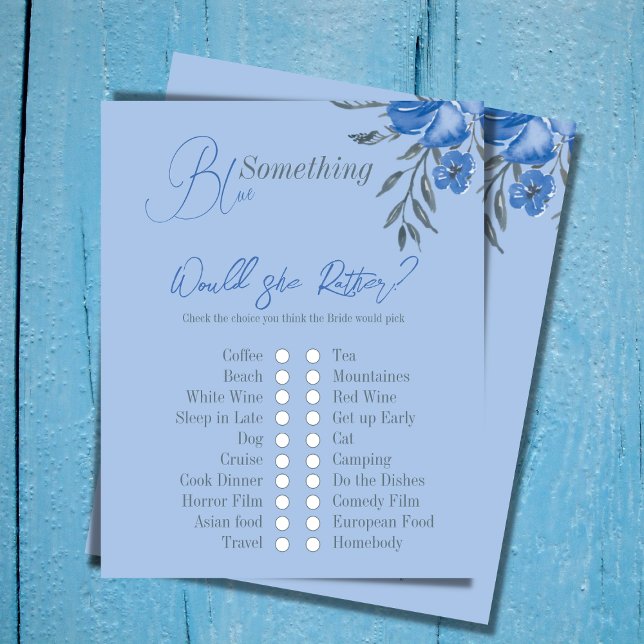 Papier Une Fête des mariées Florale Bleue Jouerait-Elle (Créateur téléchargé)