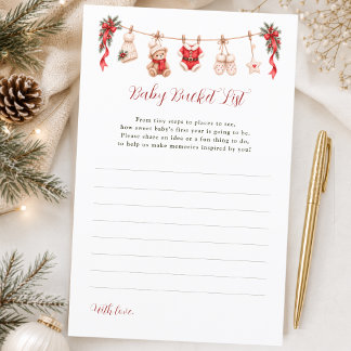 Papier Une liste de seaux pour une Baby Shower de Noël jo
