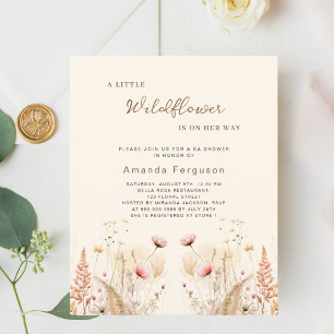 Papier Une petite fille fleur sauvage Baby shower budget 