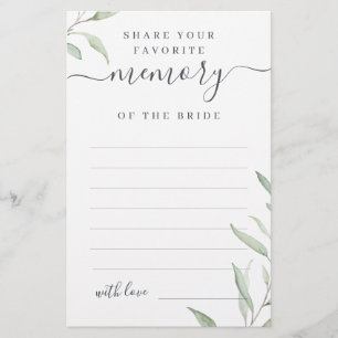 Papier Une verdure minimale partager une douche nuptiale