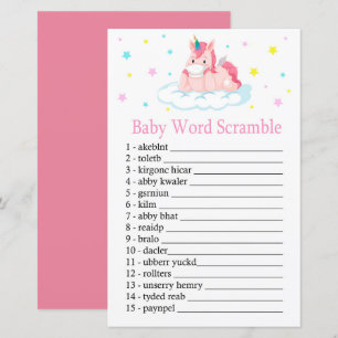 Papier Unicorn Baby mot scramble jeu