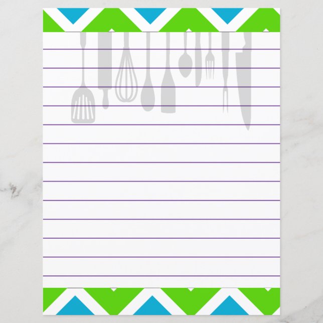 Papier Ustensiles de Cuisine de cuisine rétro Zigzag Chev (Devant)