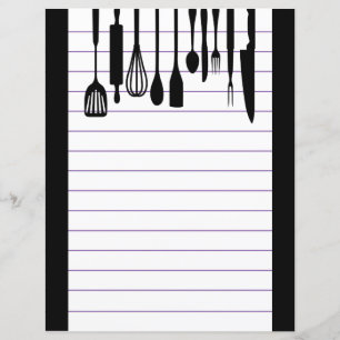Papier Ustensiles de Cuisine rétro