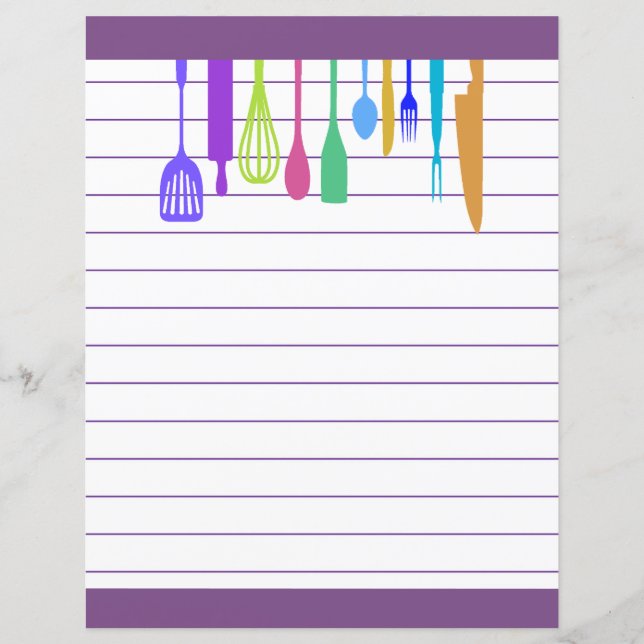 Papier Ustensiles de Cuisine rétro (Devant)
