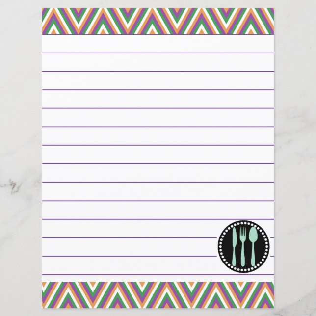 Papier Ustensiles de cuisine rétro à chevron zigzag (Devant)