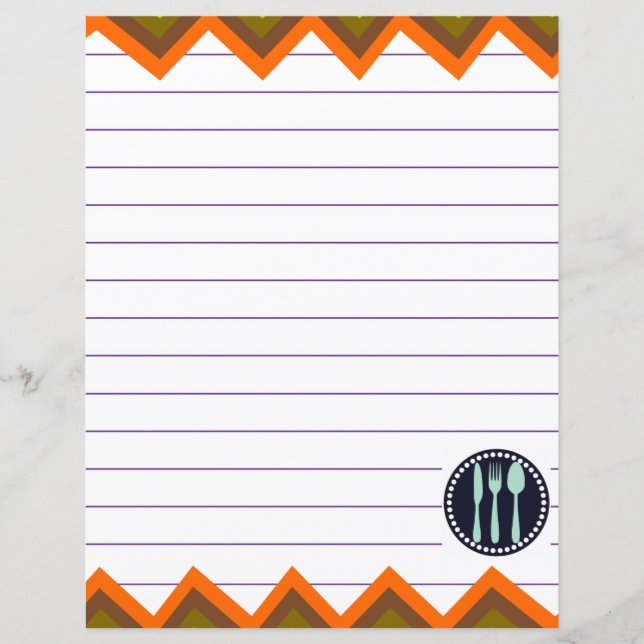 Papier Ustensiles de cuisine rétro à chevron zigzag (Devant)