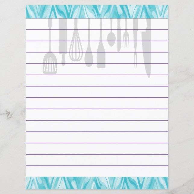 Papier Ustensiles de cuisine rétro à chevron zigzag (Devant)