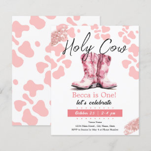 Papier Vache sacrée 1ère Bottes de Cowgirl Fille Annivers