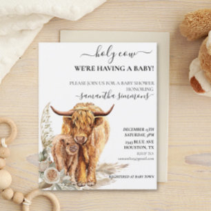 Papier Vache sacrée veau des Highlands Baby Shower Bohème